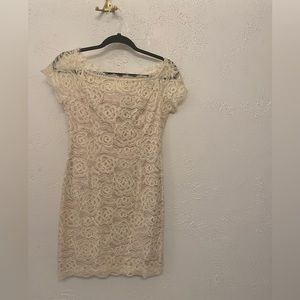 White dress with lace floral